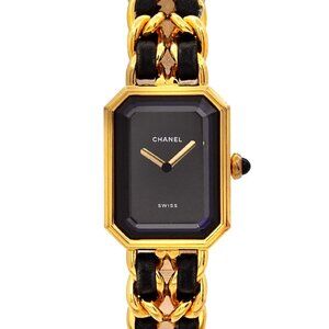 CHANEL Premiere Size L H0001 Vintage Quartz Black Dial Ladies Watch 90279670